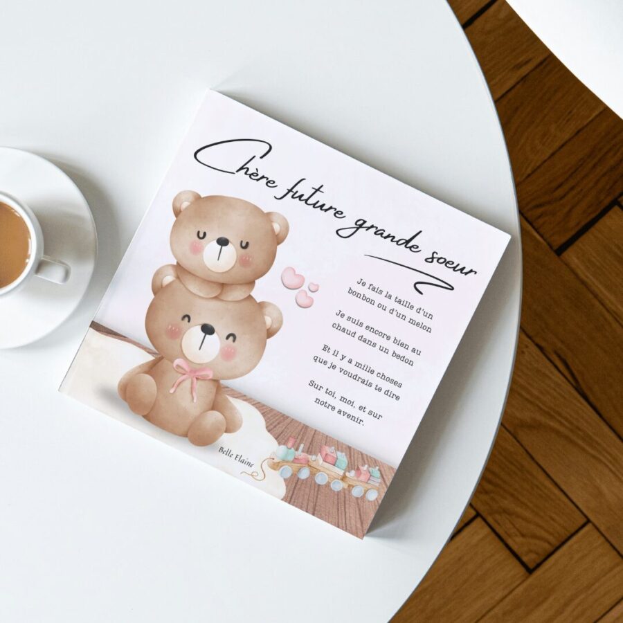 chere future grande soeur livre enfant bébé arrivée preparer grossesse petit belle elaine auteure cadeau naissance nouveau-né