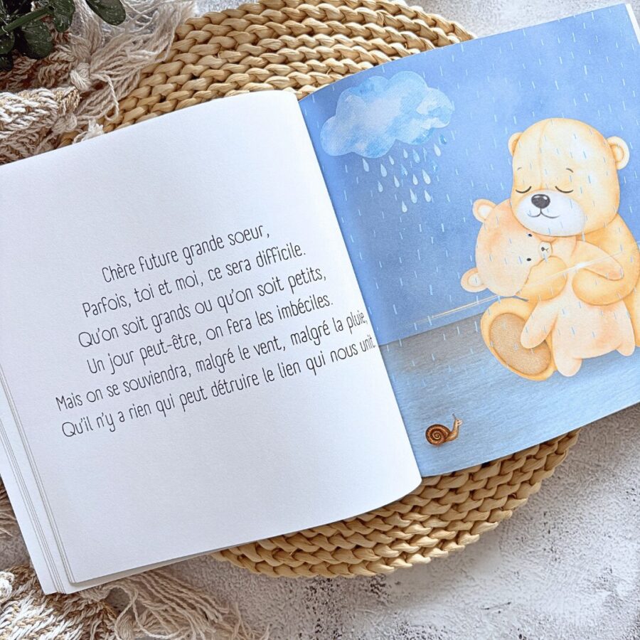 chere future grande soeur livre enfant bébé arrivée preparer grossesse petit belle elaine auteure cadeau naissance nouveau-né ainé idée