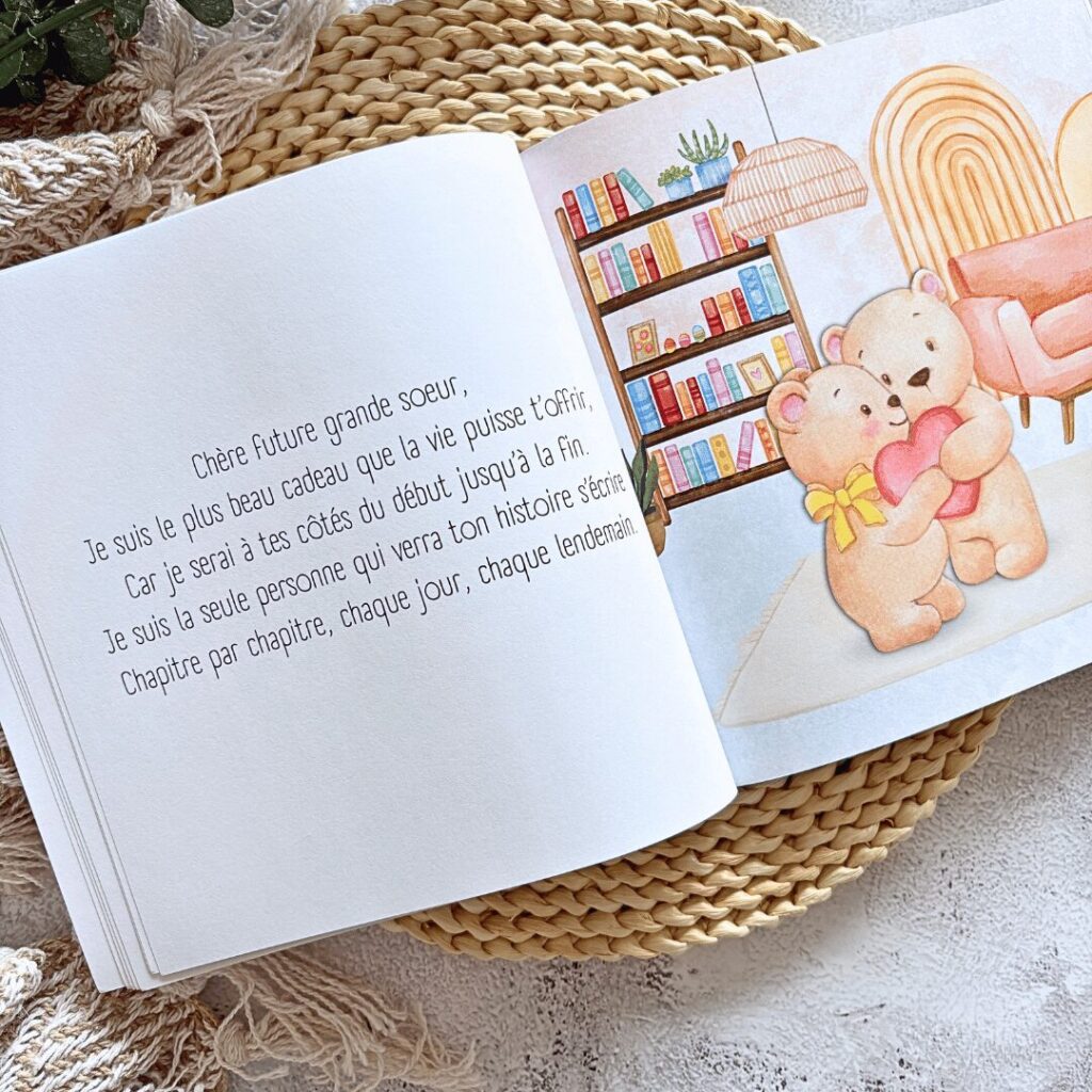 chere future grande soeur livre enfant bébé arrivée preparer grossesse petit belle elaine auteure cadeau naissance nouveau-né ainé idée shower