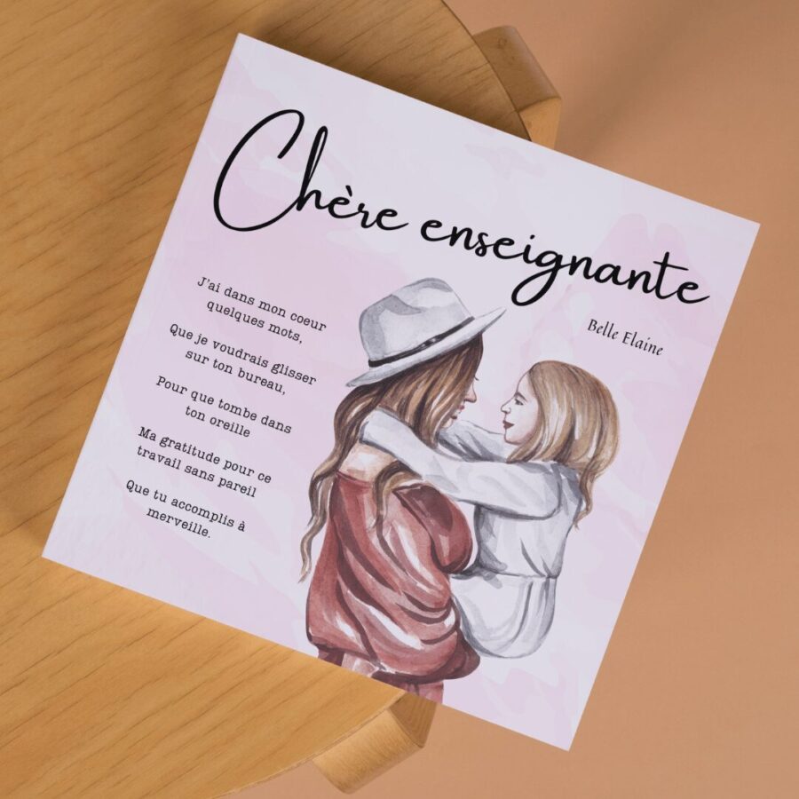 chère enseignante idée cadeau maternelle préscolaire fin d'année quoi offrir professeur belle elaine auteure livre enfant