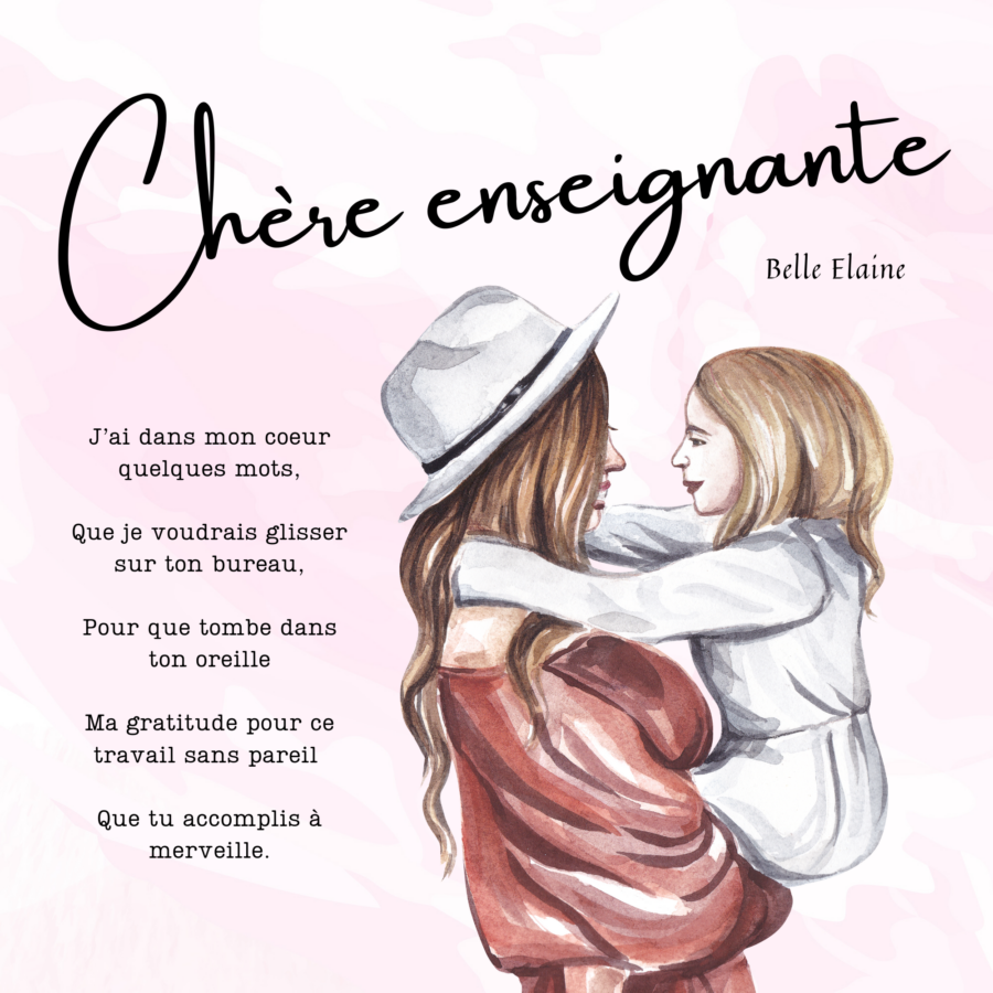 chère enseignante cadeau belle elaine auteure livre