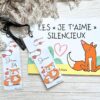 signet personnalisé je t'aime silencieux les belle elaine auteure livre pour enfant amour saint-valentin cadeau marque page