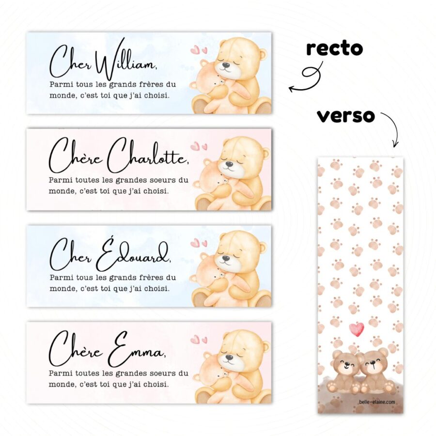 signet personnalisé cher futur grand frère grande soeur livre enfant belle elaine auteure bébé