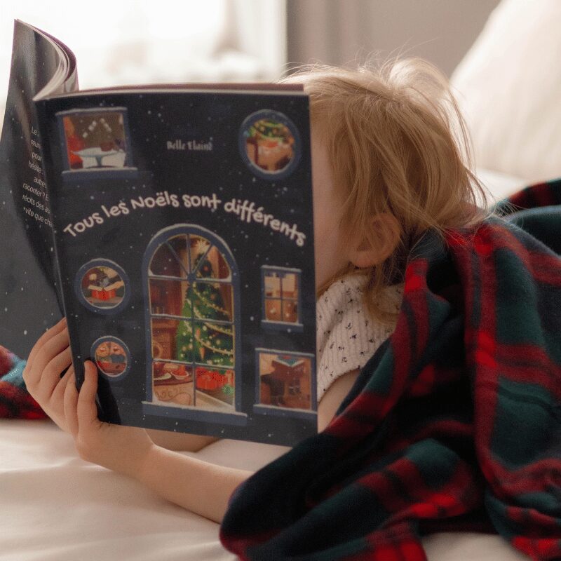 tous les noëls sont différents livre pour enfant belle elaine auteure histoire douce différentes familles sociales message apprentissage thème des fêtes hiver idée cadeau bébé