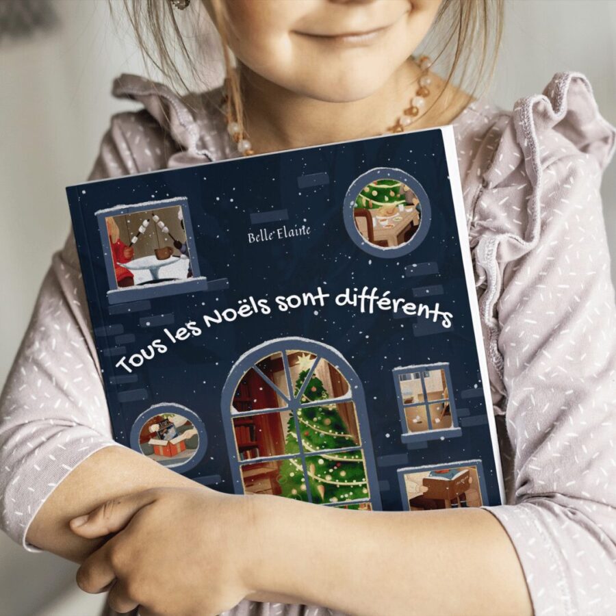 tous les Noëls sont différents livre enfant album jeunesse illustré bébé famille histoire réveillon type de familles monoparentale séparé recomposée fêter fête Belle Elaine Auteure décembre