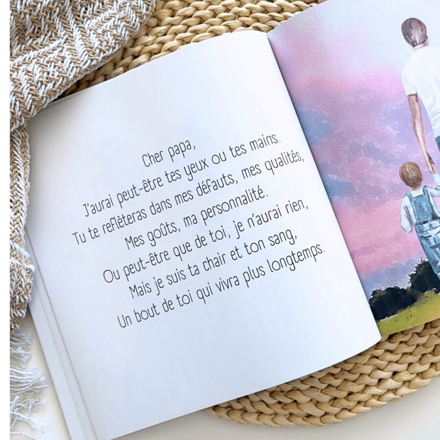 cher papa livre enfant annonce grossesse enceinte idée cadeau shower maman bébé album jeunesse belle elaine auteure intérieur pages lettre poème