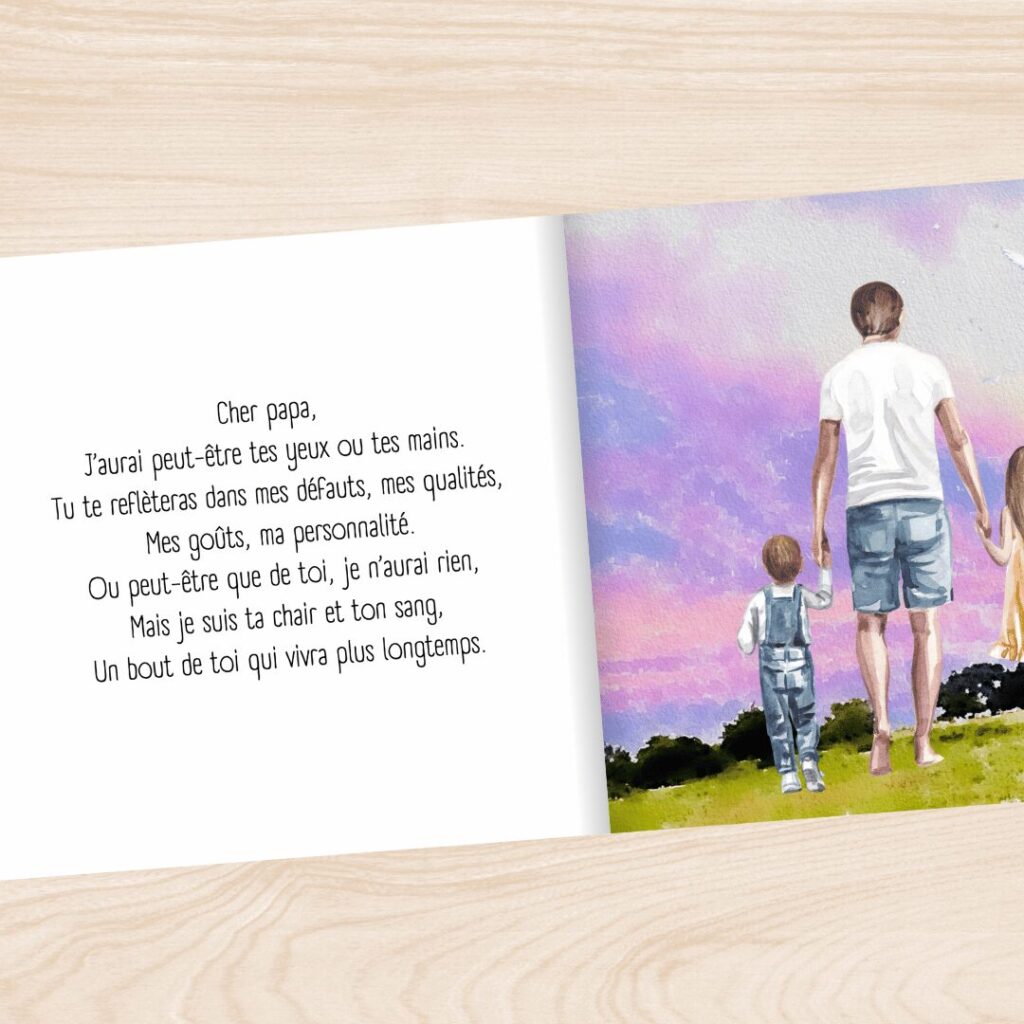 cher papa livre annoncer grossesse annonce idée originale enfant maternité maman cadeau touchant belle elaine auteure enceinte bébé shower intérieur page texte