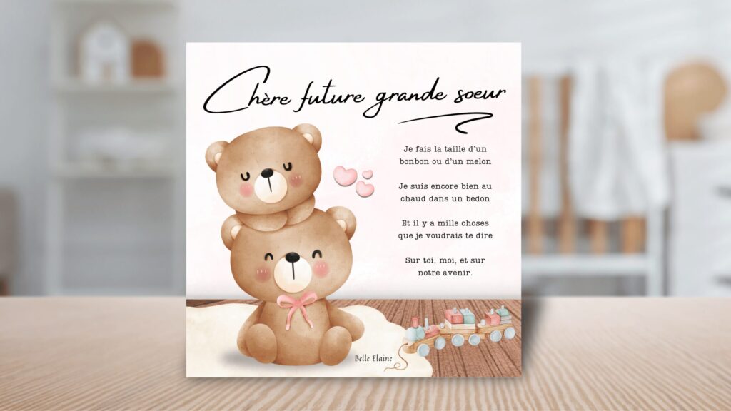 cadeau shower bébé idée quoi offrir grossesse annonce futur papa grande soeur grand frère livre enfant fratrie aîné belle elaine auteure