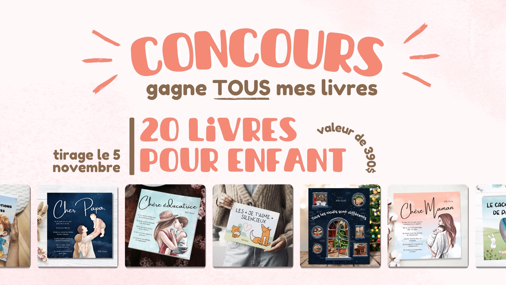 Concours Belle Elaine : gagnez 20 livres, tirage le 5 novembre
